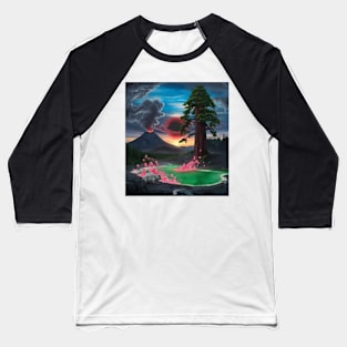 AI generated Volcano with duck alien hamster hybrid Baseball T-Shirt